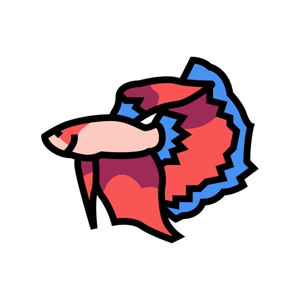 Betta Fisch Farbe Symbol Vektor Illustration