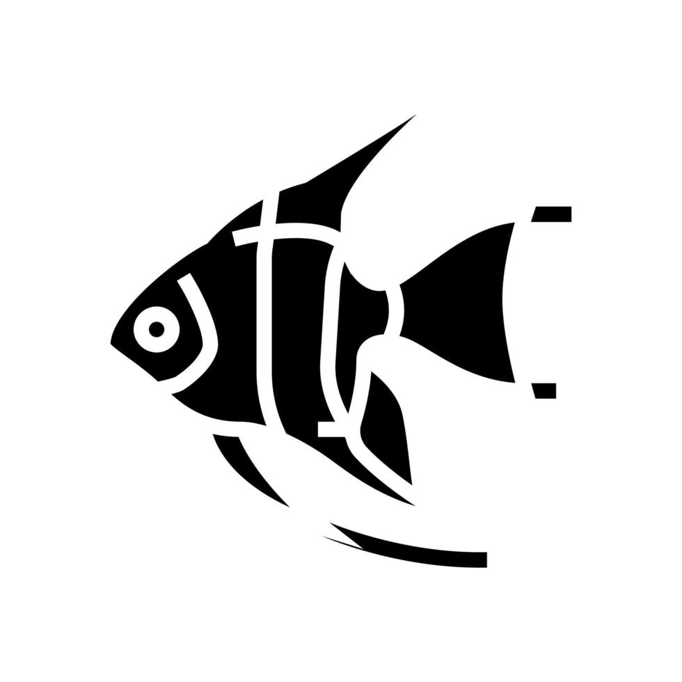 Angelfish Aquarienfische Glyphe Symbol Vektor Illustration