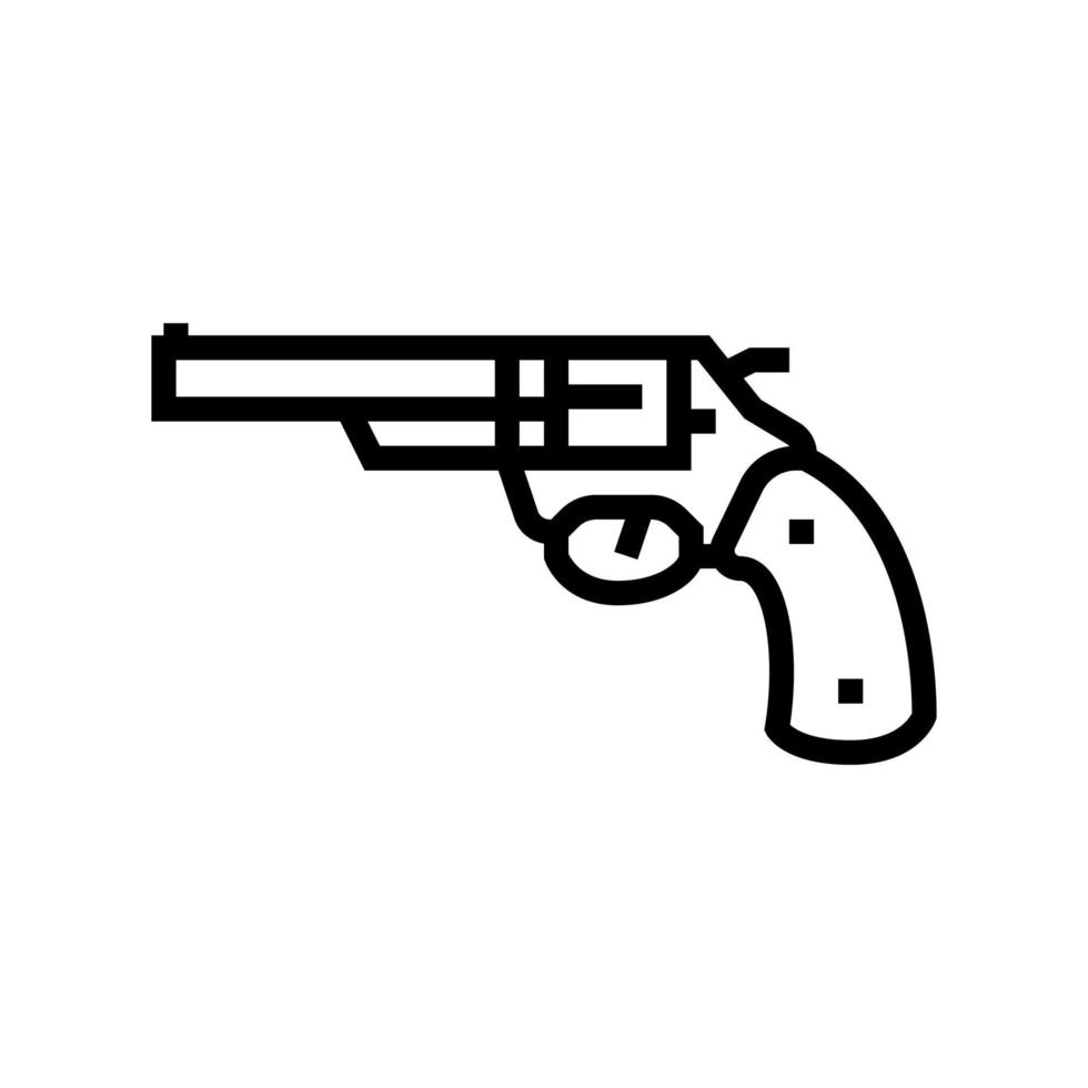 pistol revolver linje ikon vektorillustration vektor