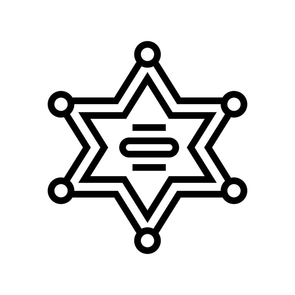 badge sheriff linje ikon vektor illustration