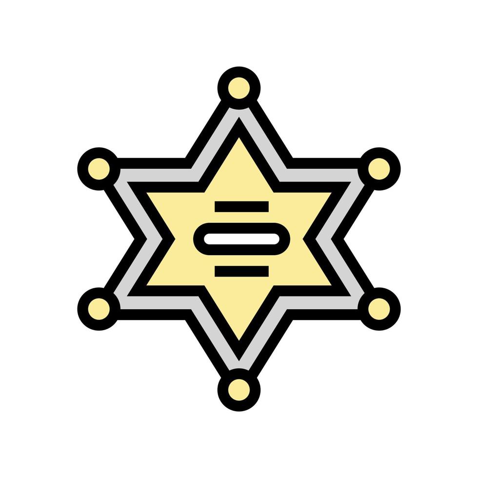 Abzeichen Sheriff Farbe Symbol Vektor Illustration