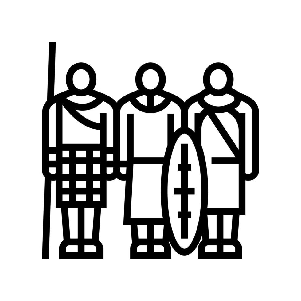 Stamm afrikanische Linie Symbol Vektor Illustration