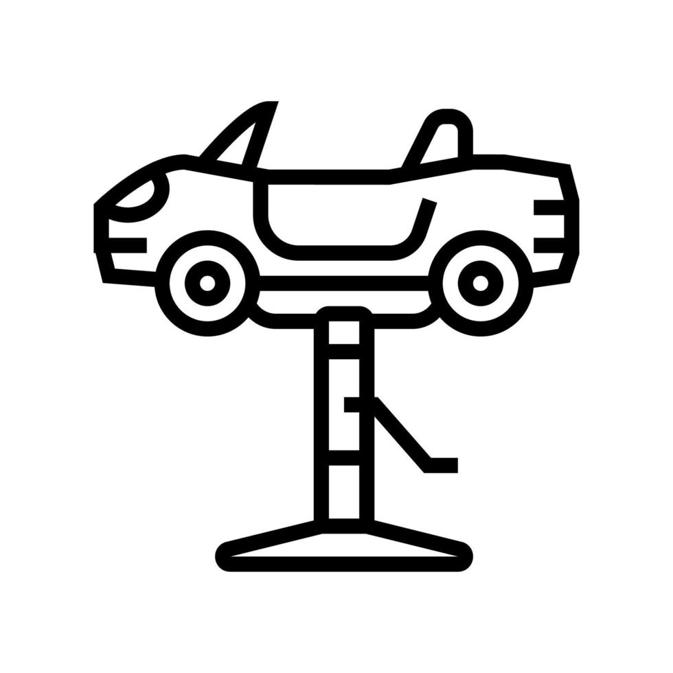 Kid Haarschnitt Stuhl Auto Symbol Leitung Vektor Illustration