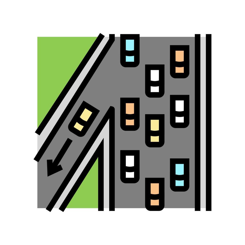 motorväg väg färg ikon vektor illustration