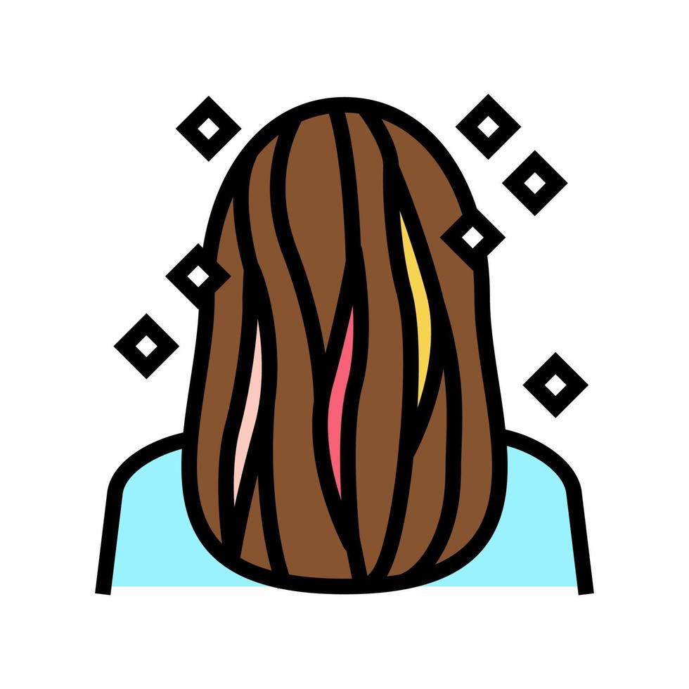 färg hårförlängningar färg ikon vektor illustration