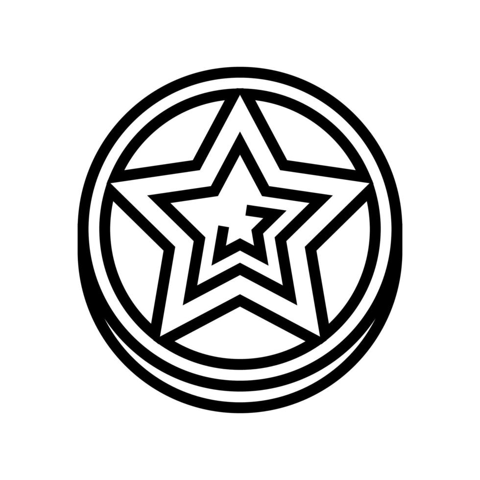 Star Videospiel Belohnungslinie Symbol Vektor Illustration