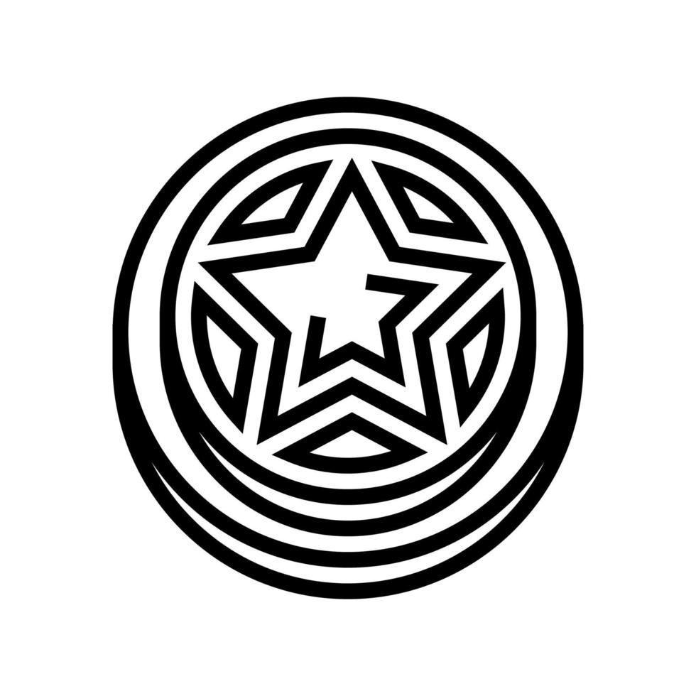 Star Game Achievement Medaille Symbol Vektor Illustration