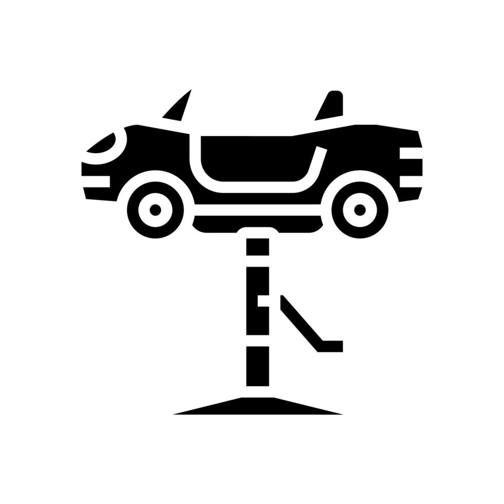 Kid Haarschnitt Stuhl Auto Glyphe Symbol Vektor Illustration