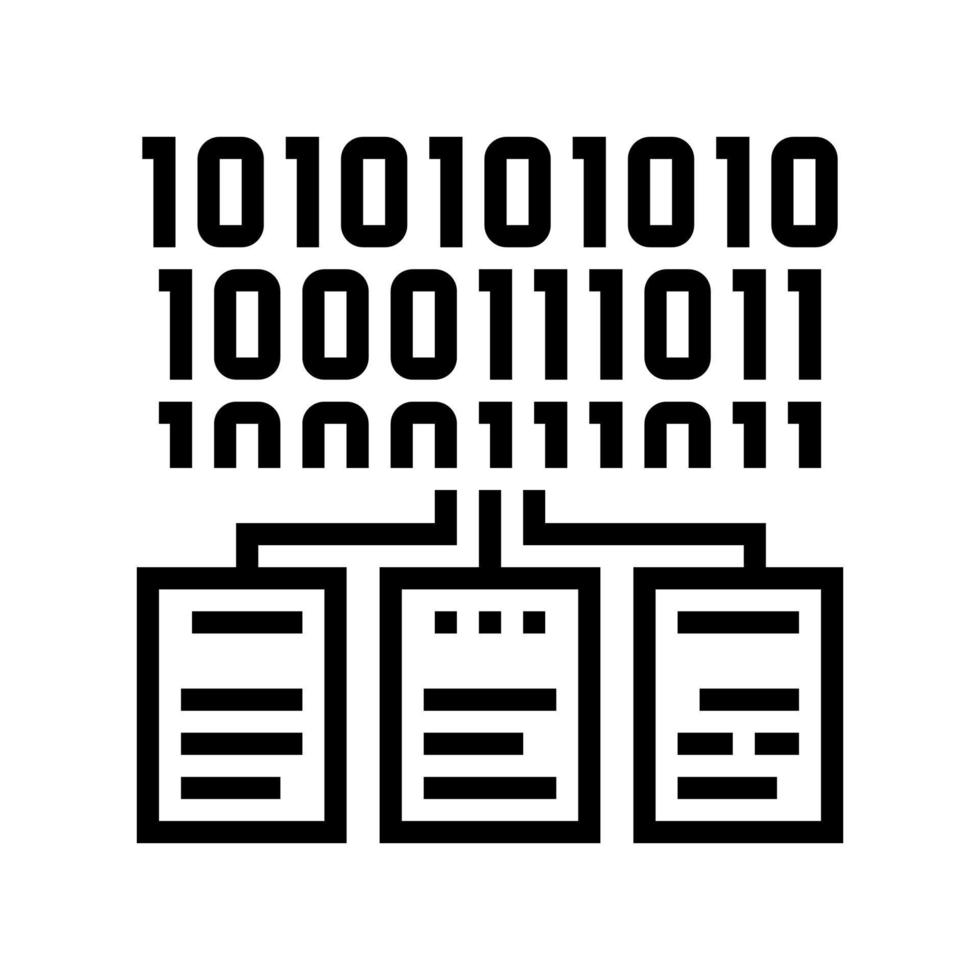 Dateien Verschlüsselung Symbol Leitung Vektor Illustration Zeichen