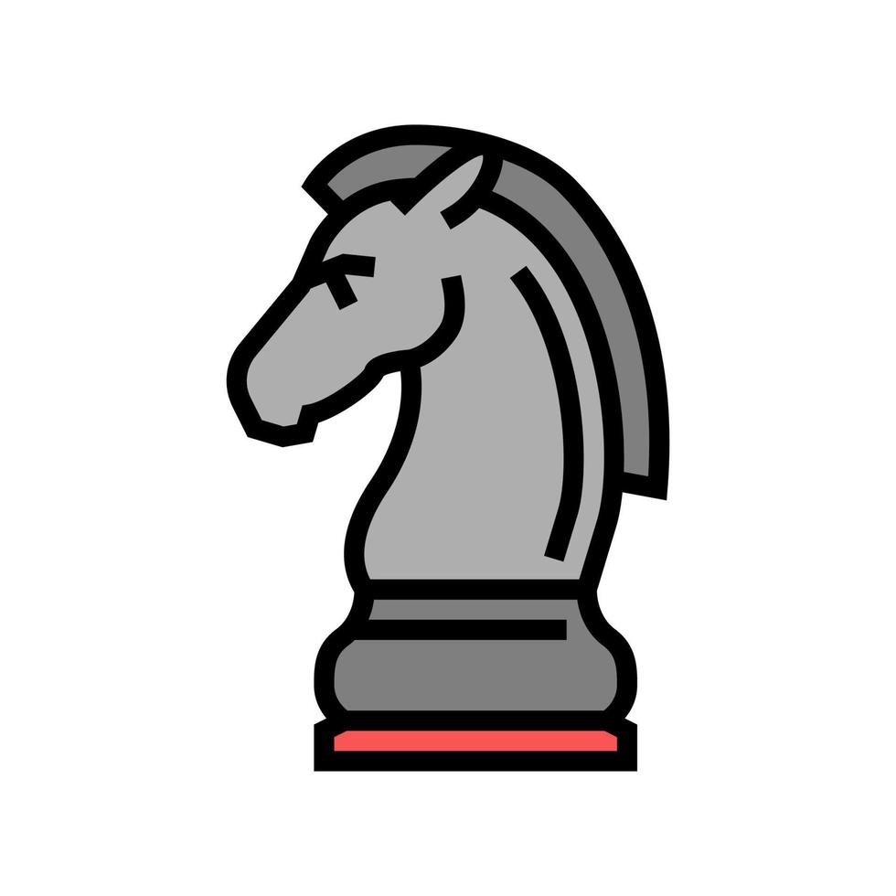 häst schack färg ikon vektor illustration