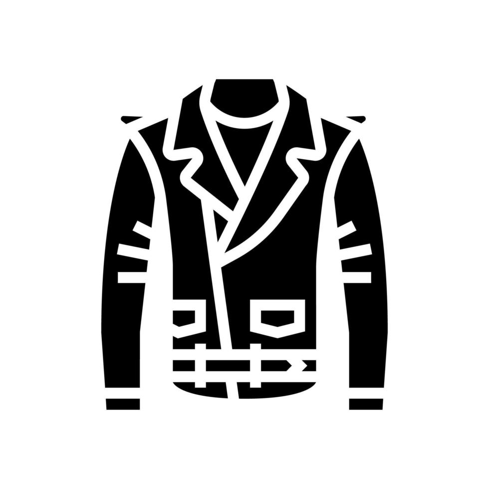 Lederjacke Kleidung Glyphen-Symbol Vektor-Illustration vektor