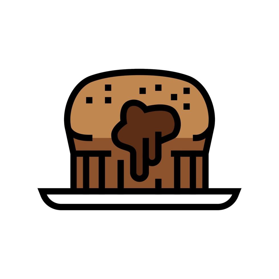 Dessert Schokolade Farbsymbol Vektor Illustration