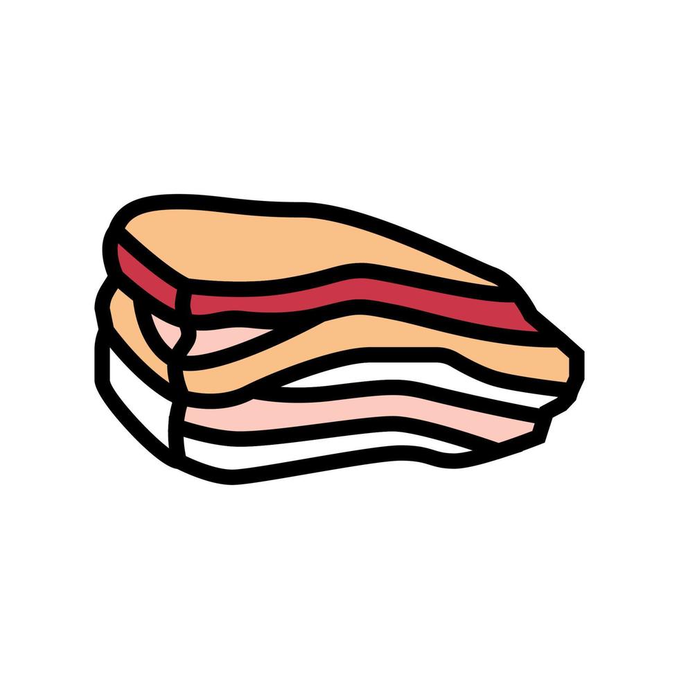 Speck Rindfleisch Farbe Symbol Vektor Illustration