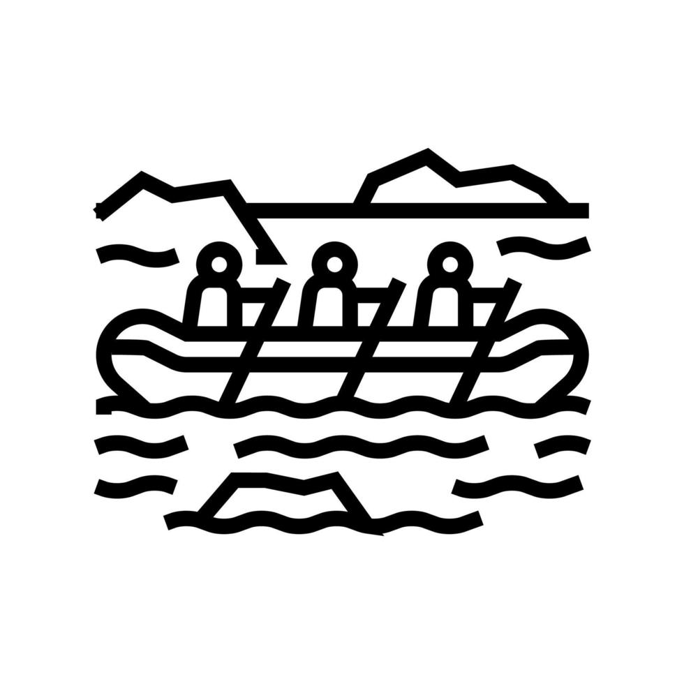 Rafting Extremsport Symbol Leitung Vektor Illustration