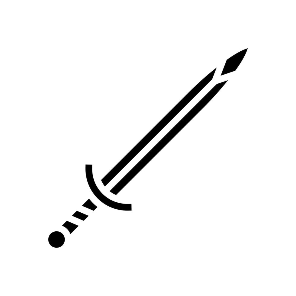 Schwert Waffe Glyphe Symbol Vektor Illustration