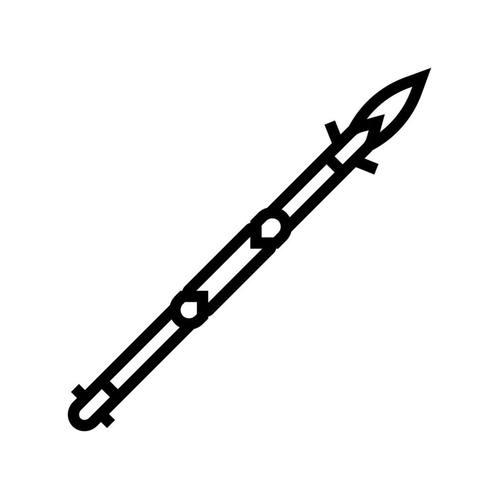 Speer Waffe Symbol Leitung Vektor Illustration