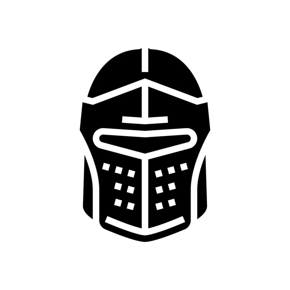 Helm-Ritter-Glyphen-Symbol-Vektor-Illustration vektor