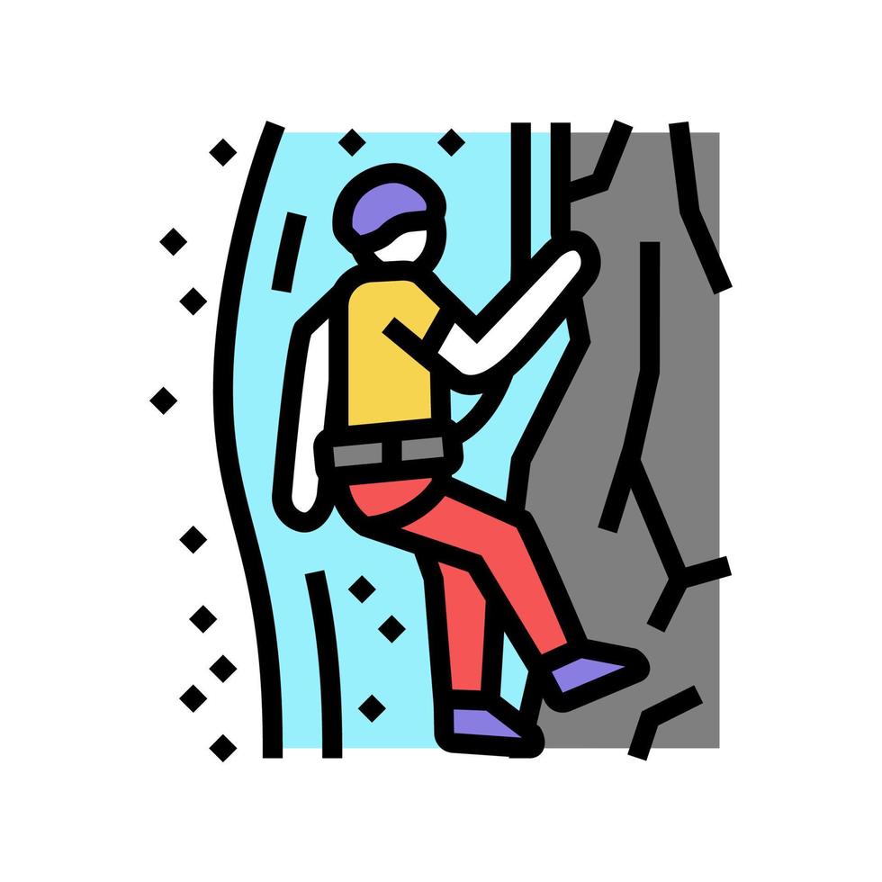 canyoning extrem sport färg ikon vektor illustration