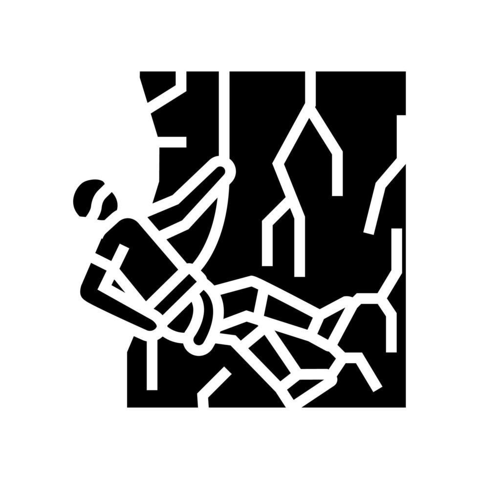 abseilen extremsport glyph symbol vektorillustration vektor