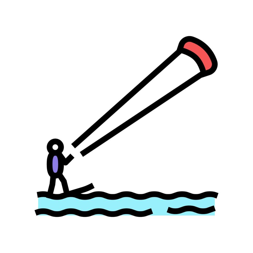 kitesurfing extrem sport färg ikon vektor illustration