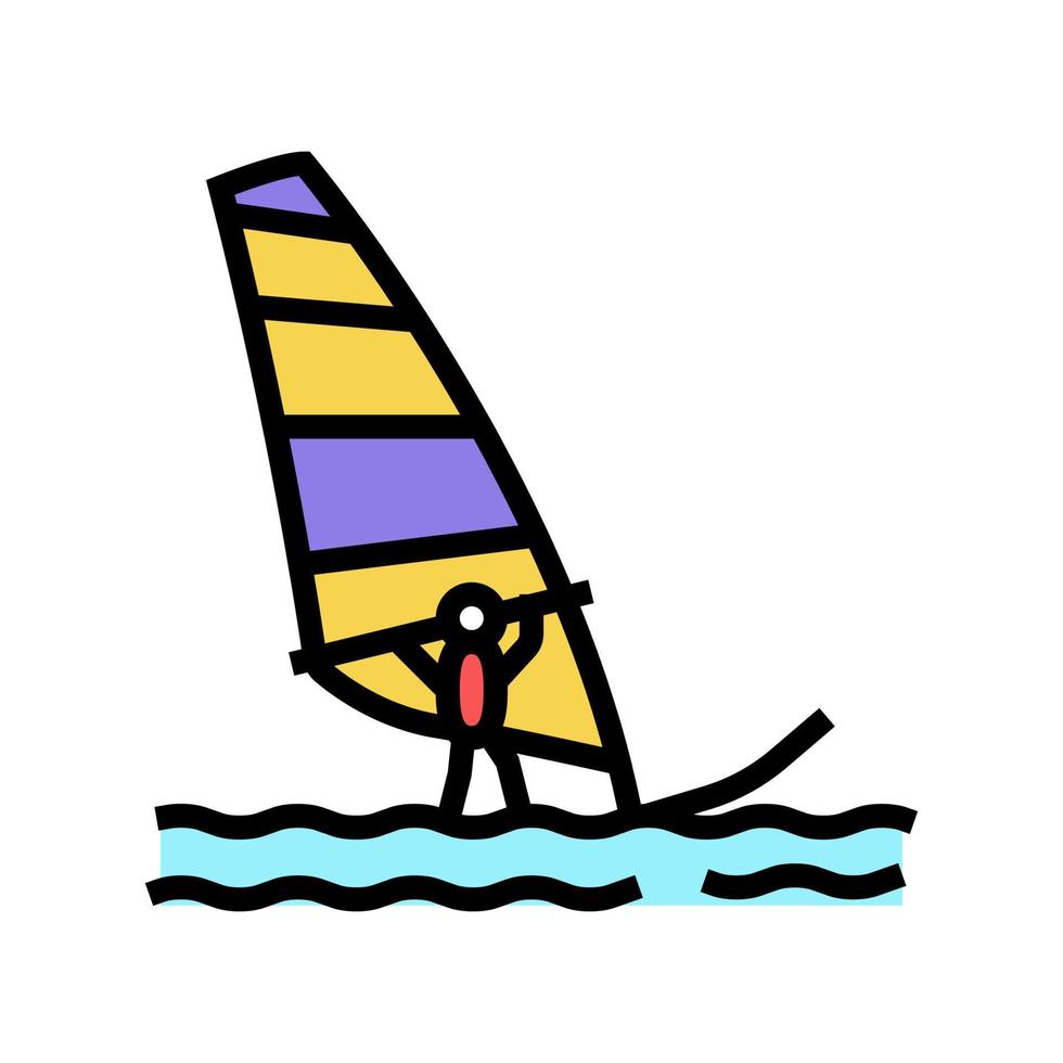 Windsurfen Extremsport Farbsymbol Vektor Illustration