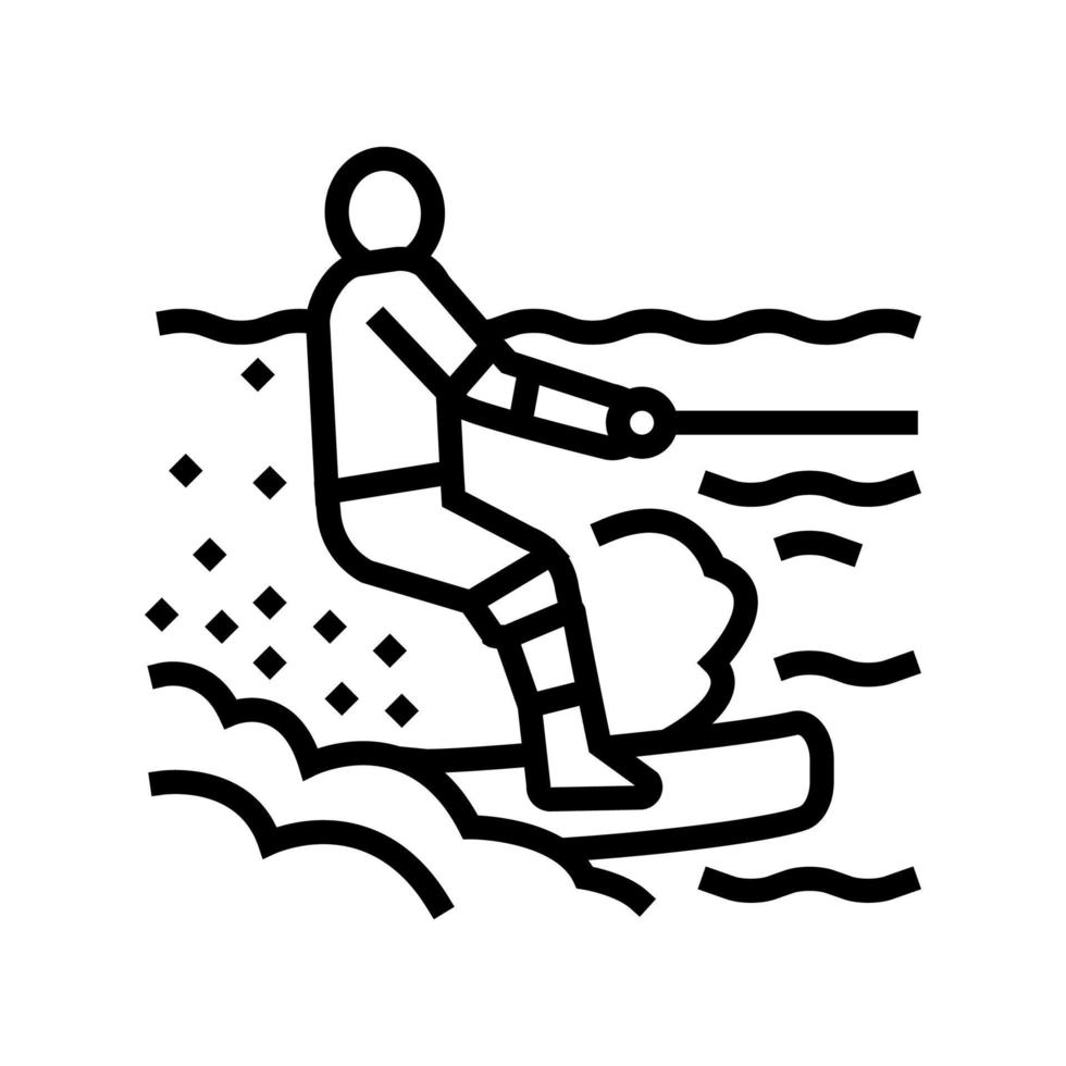 Wakeboarding Extremsport Linie Symbol Vektor Illustration