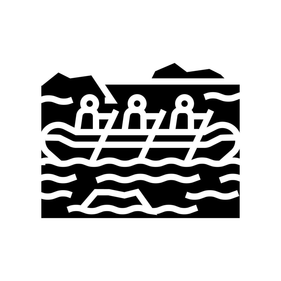 Rafting-Extremsport-Glyphen-Symbol-Vektor-Illustration vektor