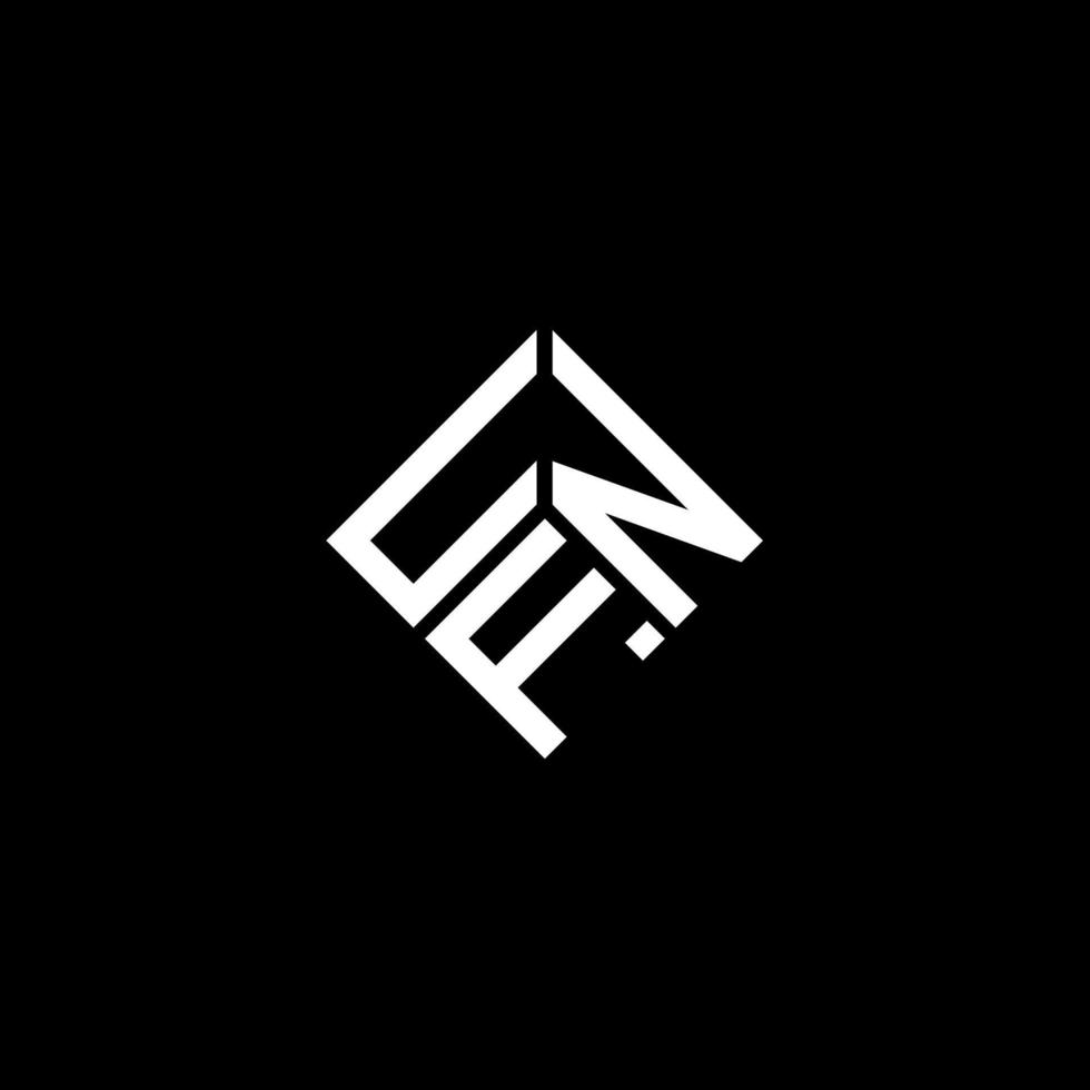 unf brev logotyp design på svart bakgrund. unf kreativa initialer bokstavslogotyp koncept. unf bokstavsdesign. vektor