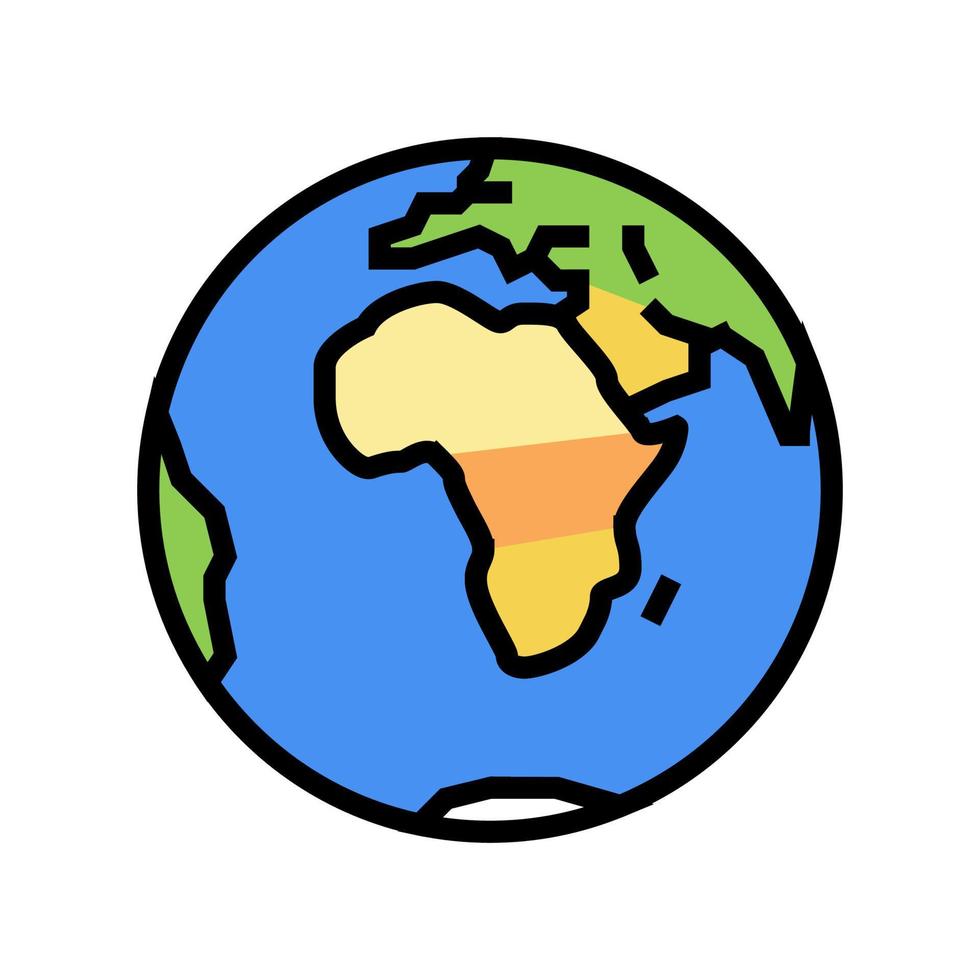 Afrikas kontinent färg ikon vektor illustration
