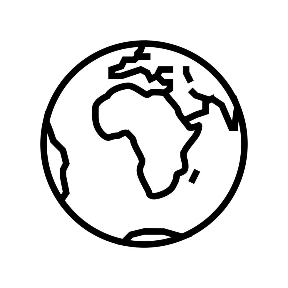 Afrika kontinent linje ikon vektor illustration