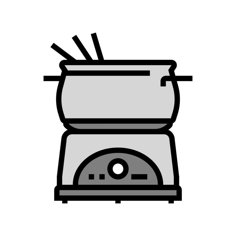 Stahl-Fondue-Topf Farbe Symbol Vektor Illustration