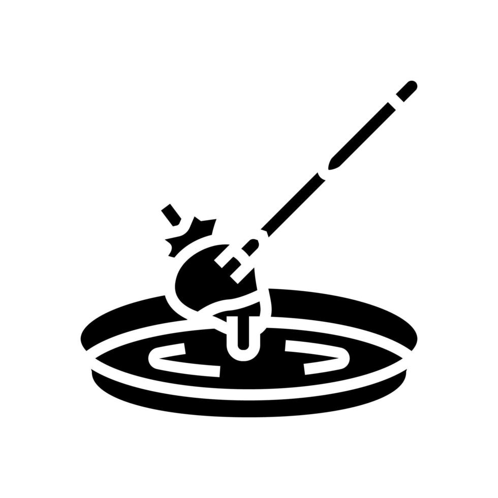 Erdbeer-Fondue-Glyphen-Symbol-Vektor-Illustration vektor