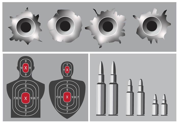 Schießen Lager und Bullet Loch vektor