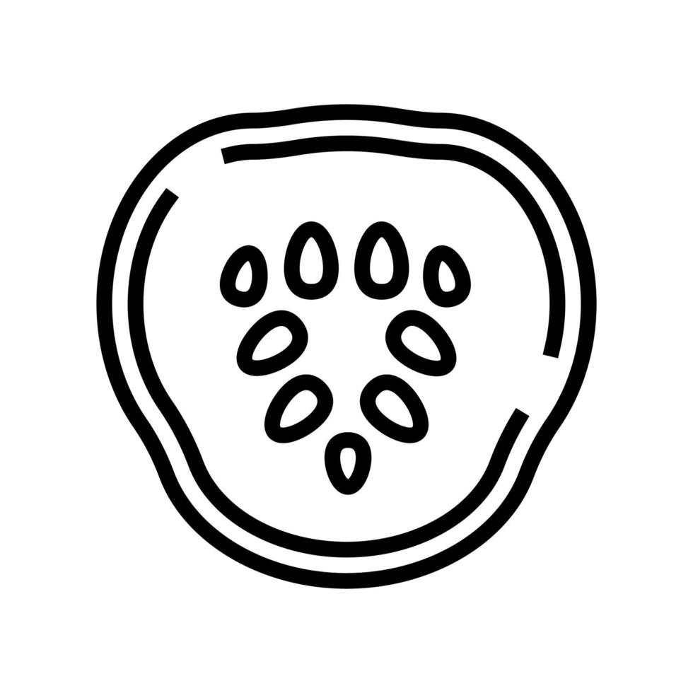 Slice Gurke Symbol Leitung Vektor Illustration