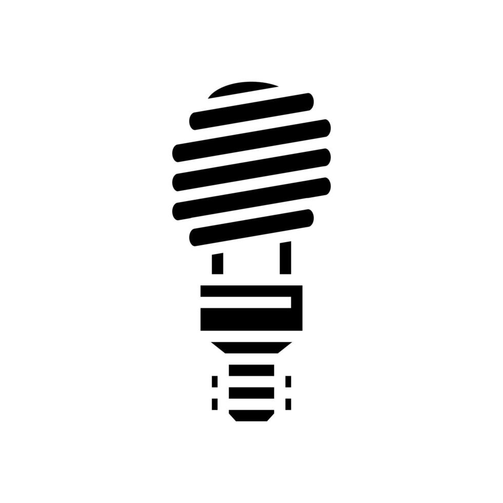 Glyph-Symbol-Vektor-Illustration für fluoreszierende Glühbirnen vektor