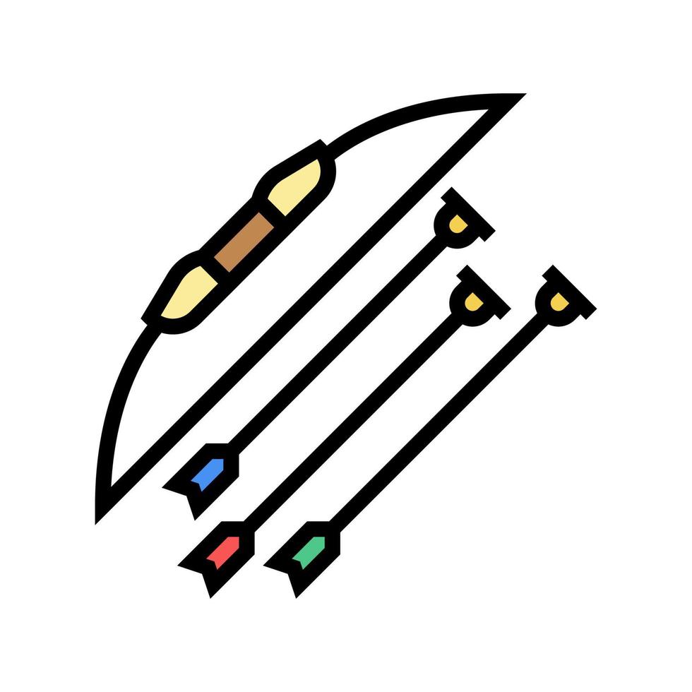 Bogen Spielzeug Farbe Symbol Vektor Illustration