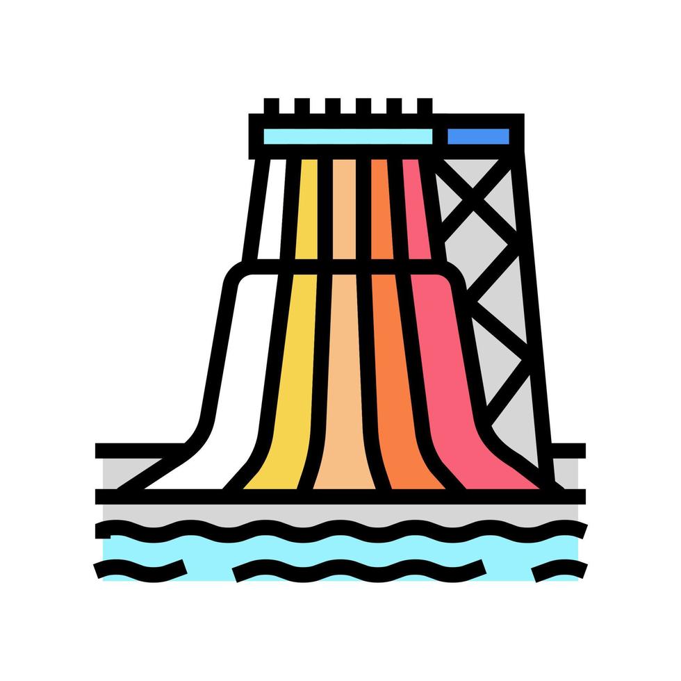 vattenrutschbana färg ikon vektor illustration