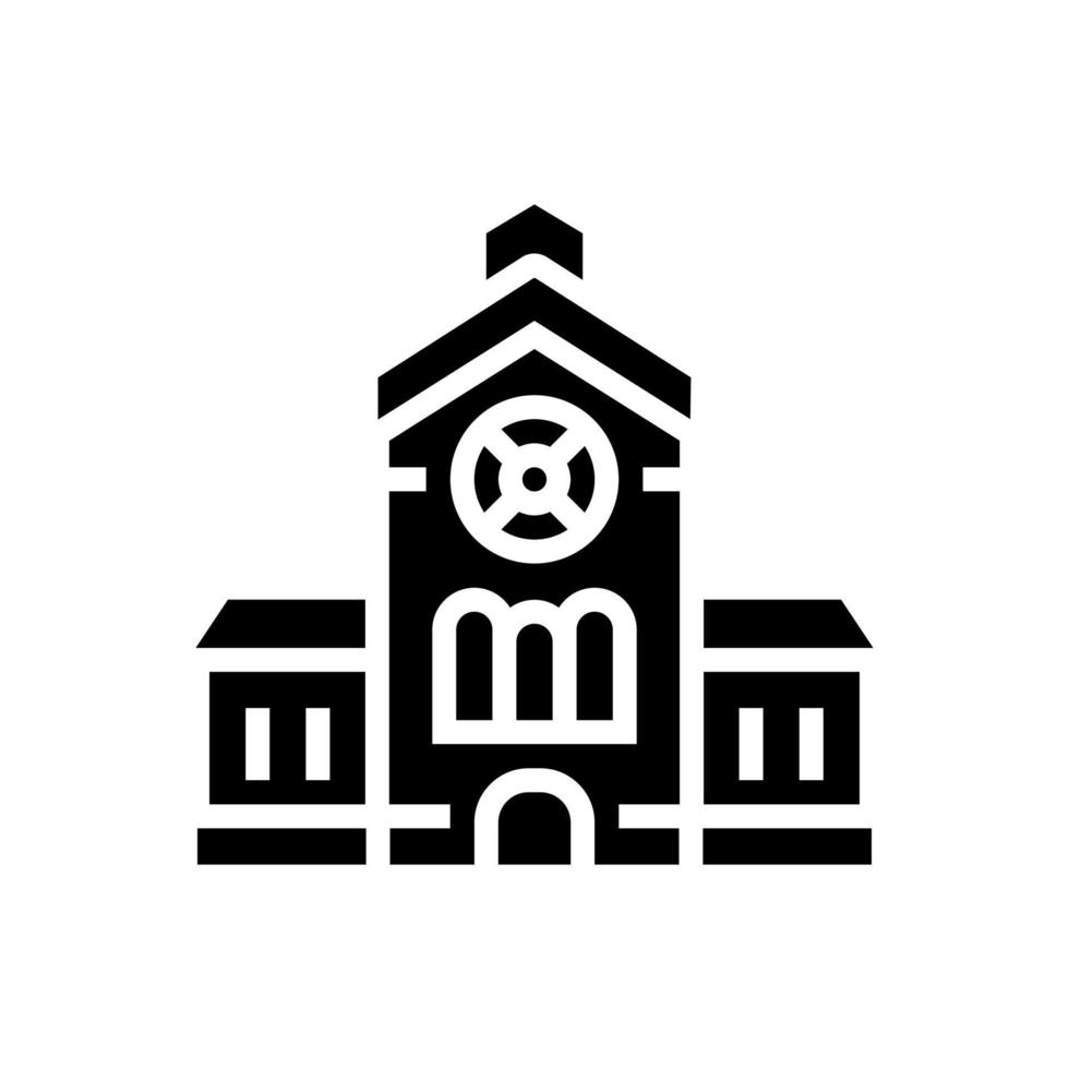 Kirchengebäude Glyphen-Symbol Vektor isolierte Illustration