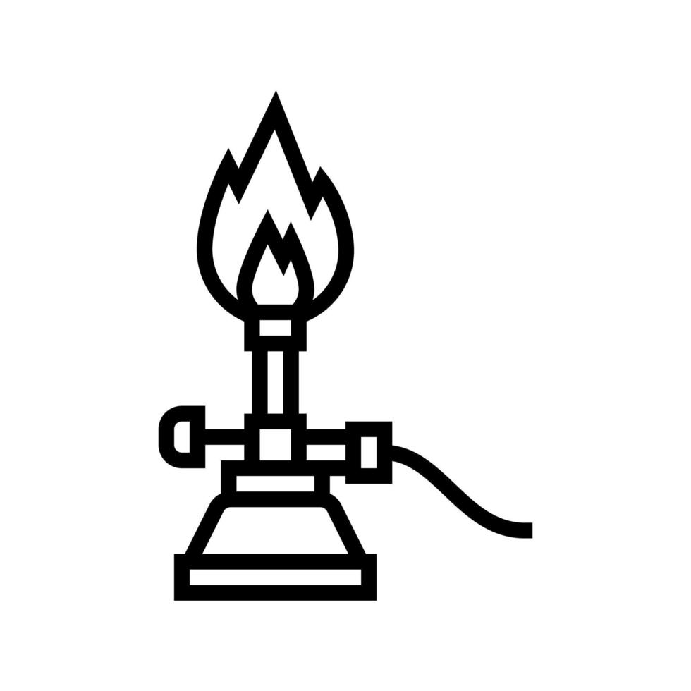 brännare utrustning linje ikon vektor isolerade illustration