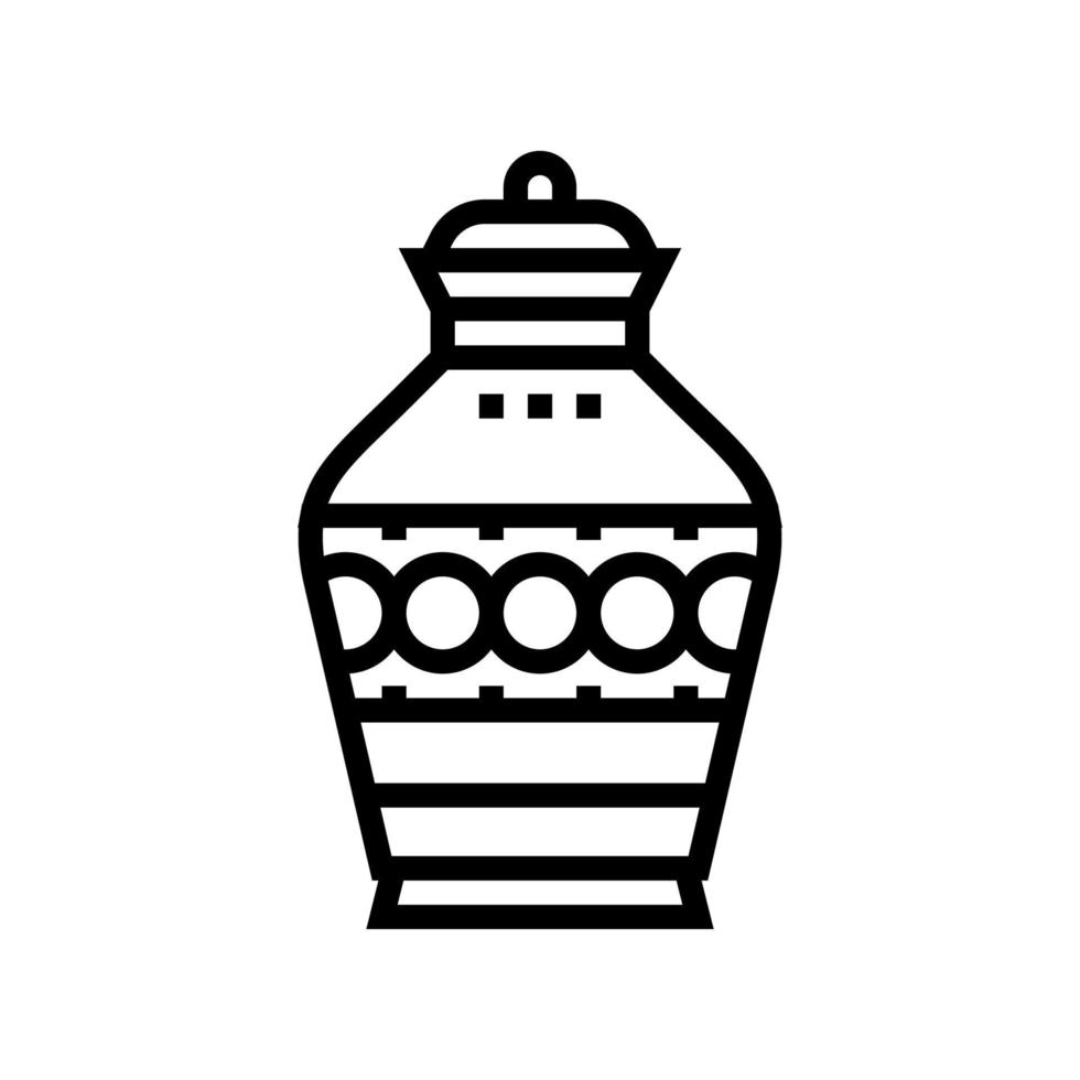 begravning urna linje ikon vektor isolerade illustration