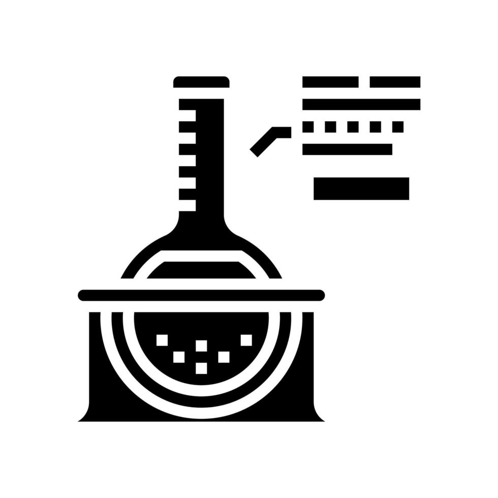 Chemische Flüssigkeit in Glühbirne Glyphen-Symbol Vektor isolierte Illustration