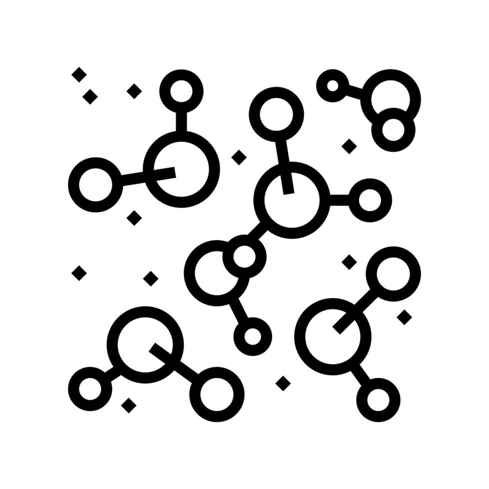 kemisk molekyl linje ikon vektor isolerade illustration