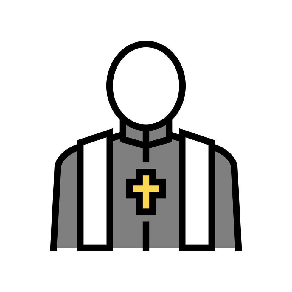 Priester Pastor Farbsymbol Vektor isolierte Illustration