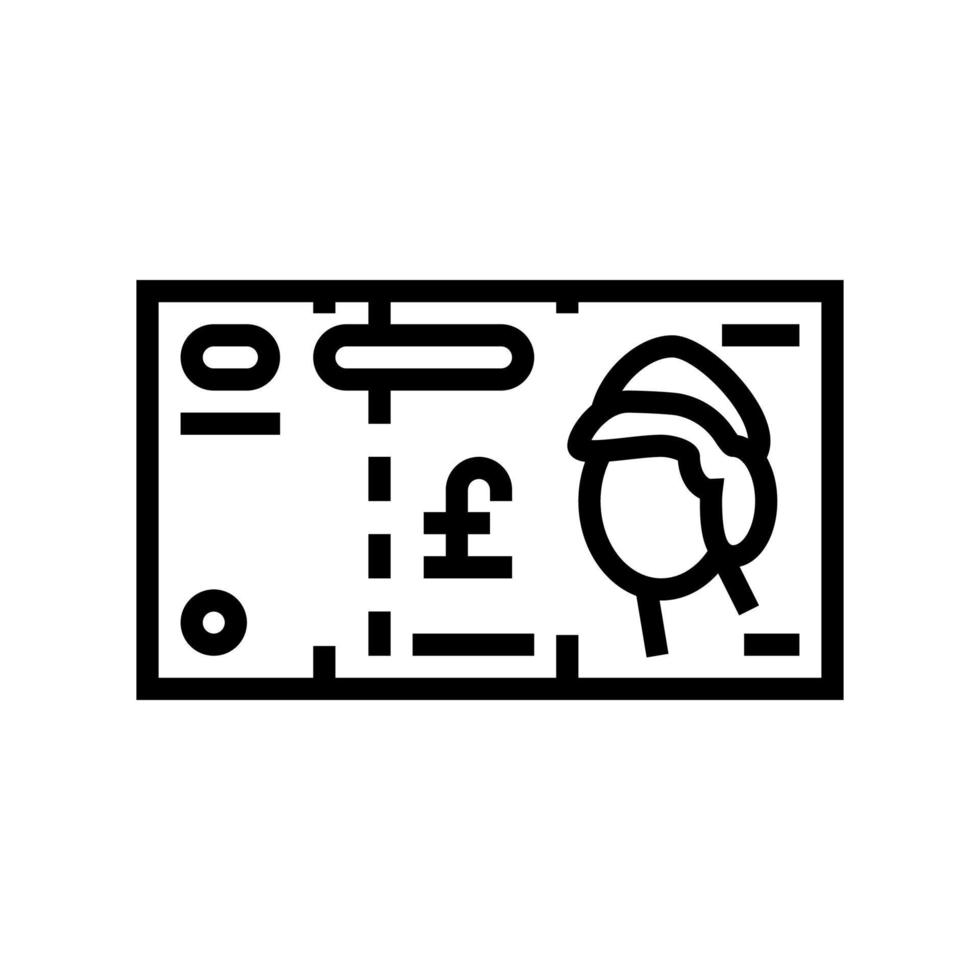 Pfund Sterling gbp Symbol Leitung Vektor Illustration