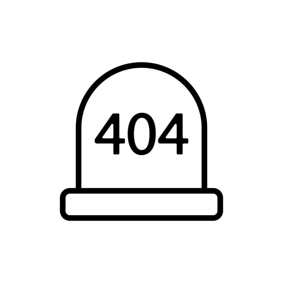 fel 404 vektor ikon. isolerade kontur symbol illustration