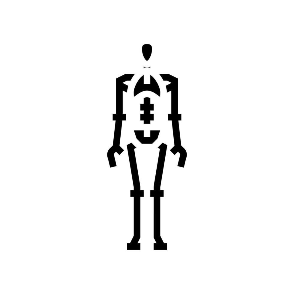 Skelettknochen menschliche Glyphen-Symbolvektorillustration vektor