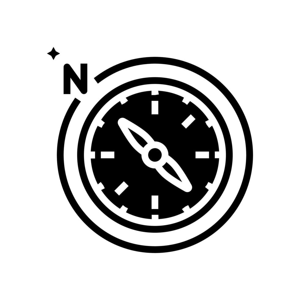 Kompass-Werkzeug-Glyphen-Symbol-Vektor-Illustration vektor