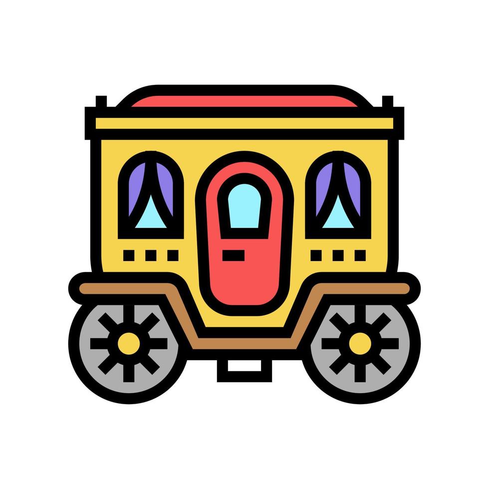 Kutsche Märchen Transport Farbe Symbol Vektor Illustration