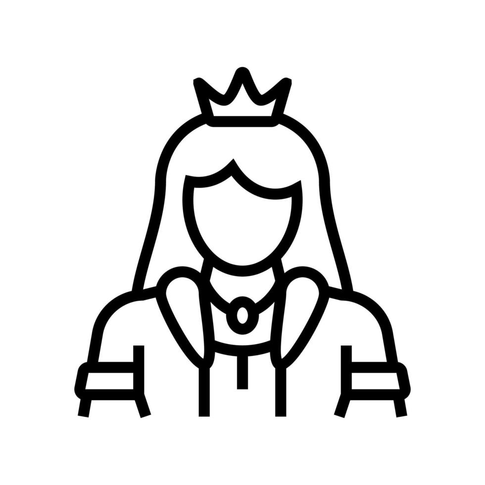 prinsessan saga linje ikon vektorillustration vektor