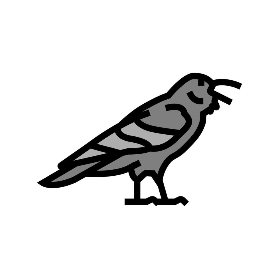 Rabe Vogel Farbe Symbol Vektor Illustration